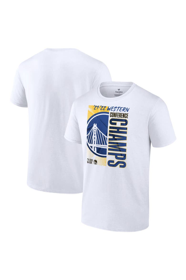 Men's Fanatics Branded White Golden State Warriors 2022 Western Conference Champions Big & Tall Locker Room T-Shirt, Main, color, White