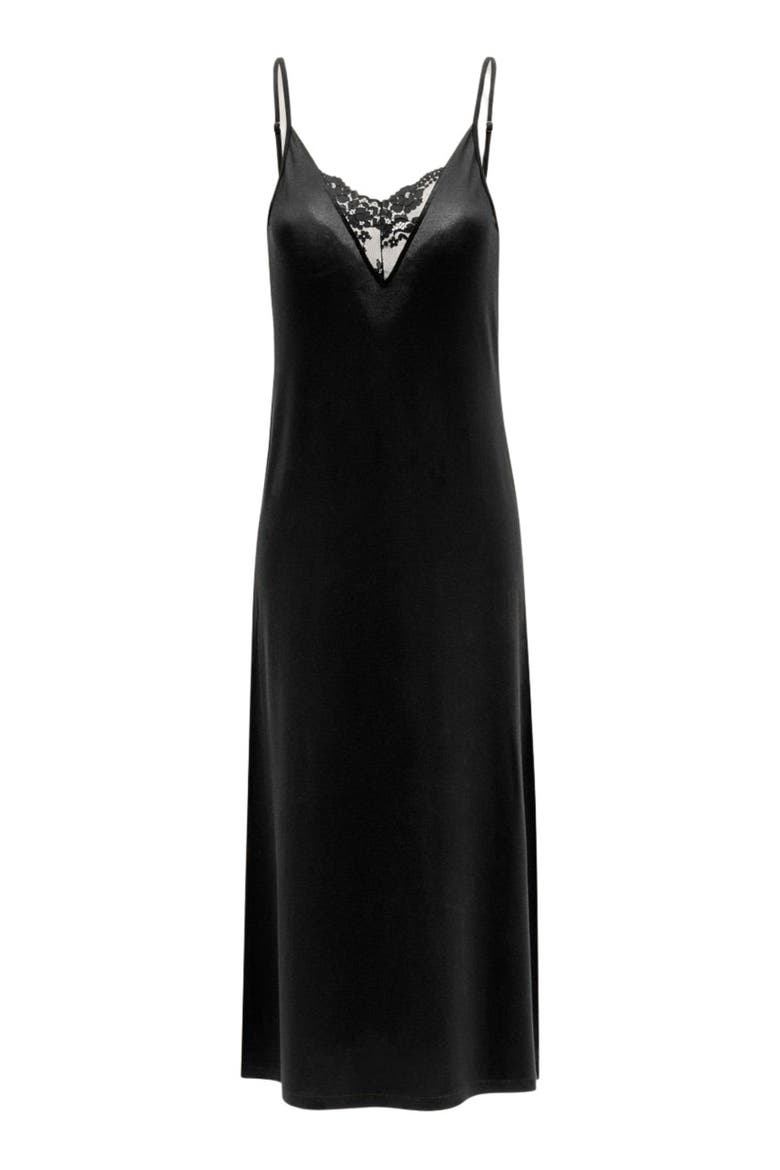 Diletta Women's Nightdress, Alternate, color, Black