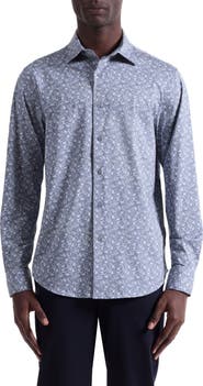 Bugatchi Jimmy OoohCotton® Leaf Print Button-Up Shirt