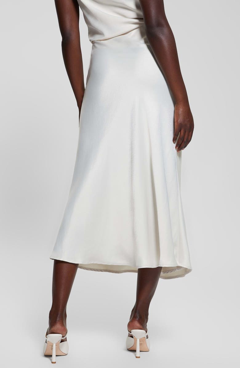 GUESS Anastasia Satin Maxi Skirt, Alternate, color, Cream White Multi