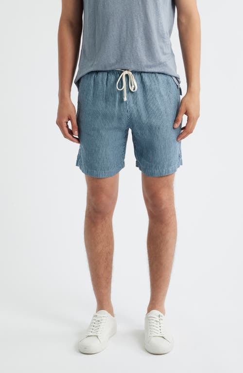 Alex Crane  Bo Linen Drawstring Shorts In Blue