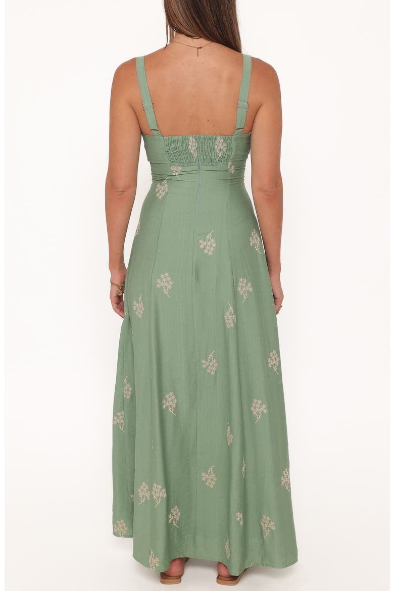 Oregon Embroidered Square Neck Maxi Dress, Alternate, color, GREEN
