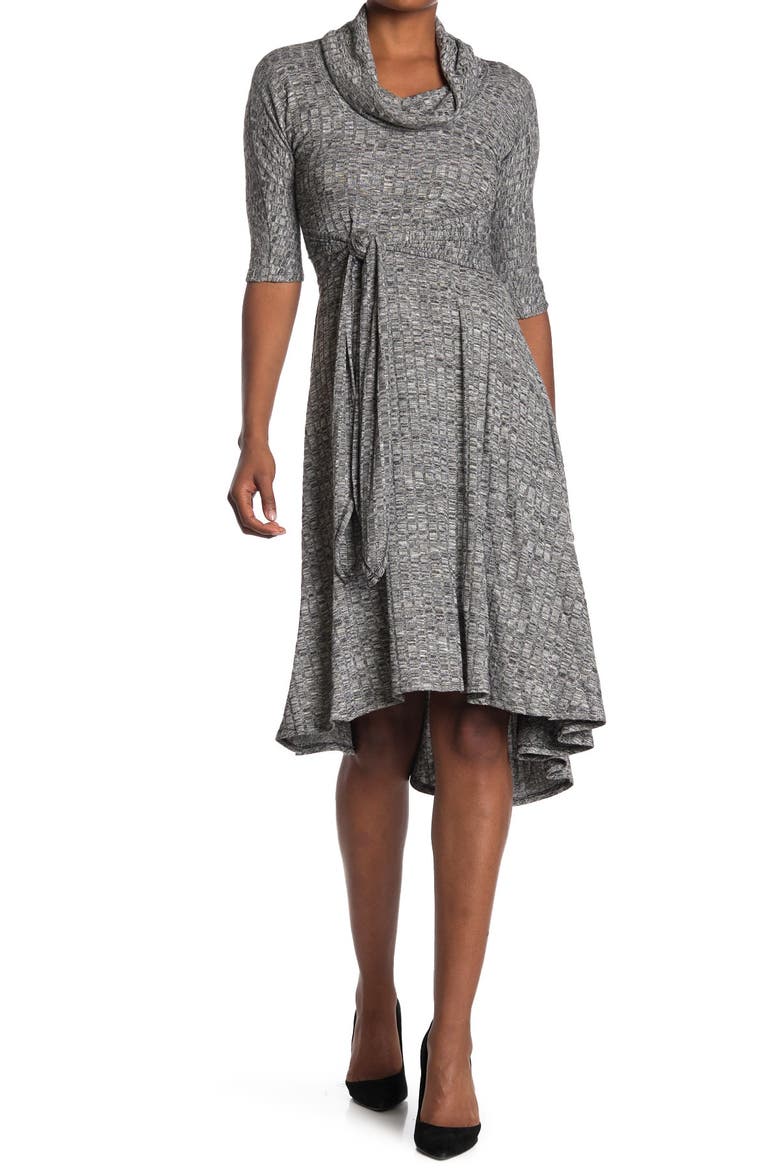 Elbow Sleeve Midi Dress, Main, color, GREY