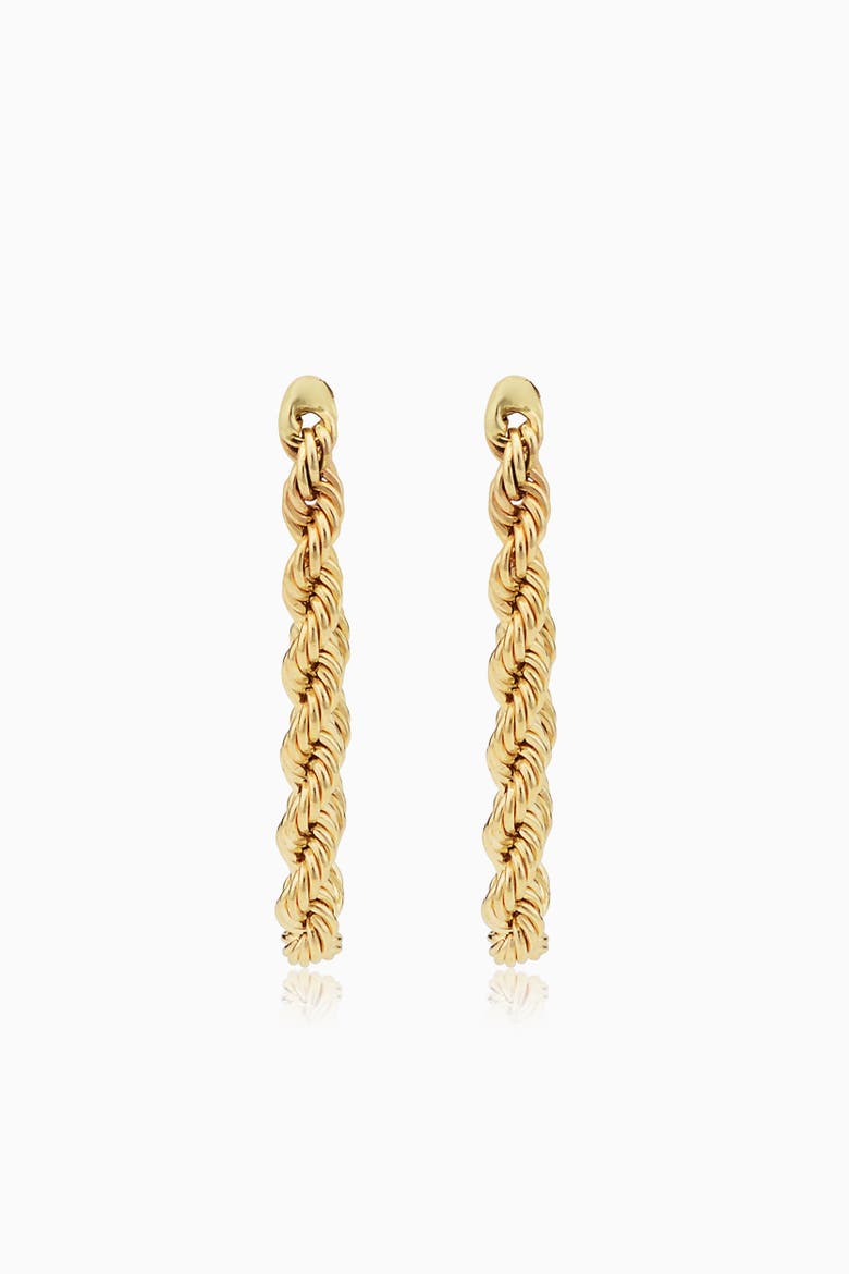 14K Yellow Gold Roman Rope Drop Earrings, Alternate, color, Yellow Gold