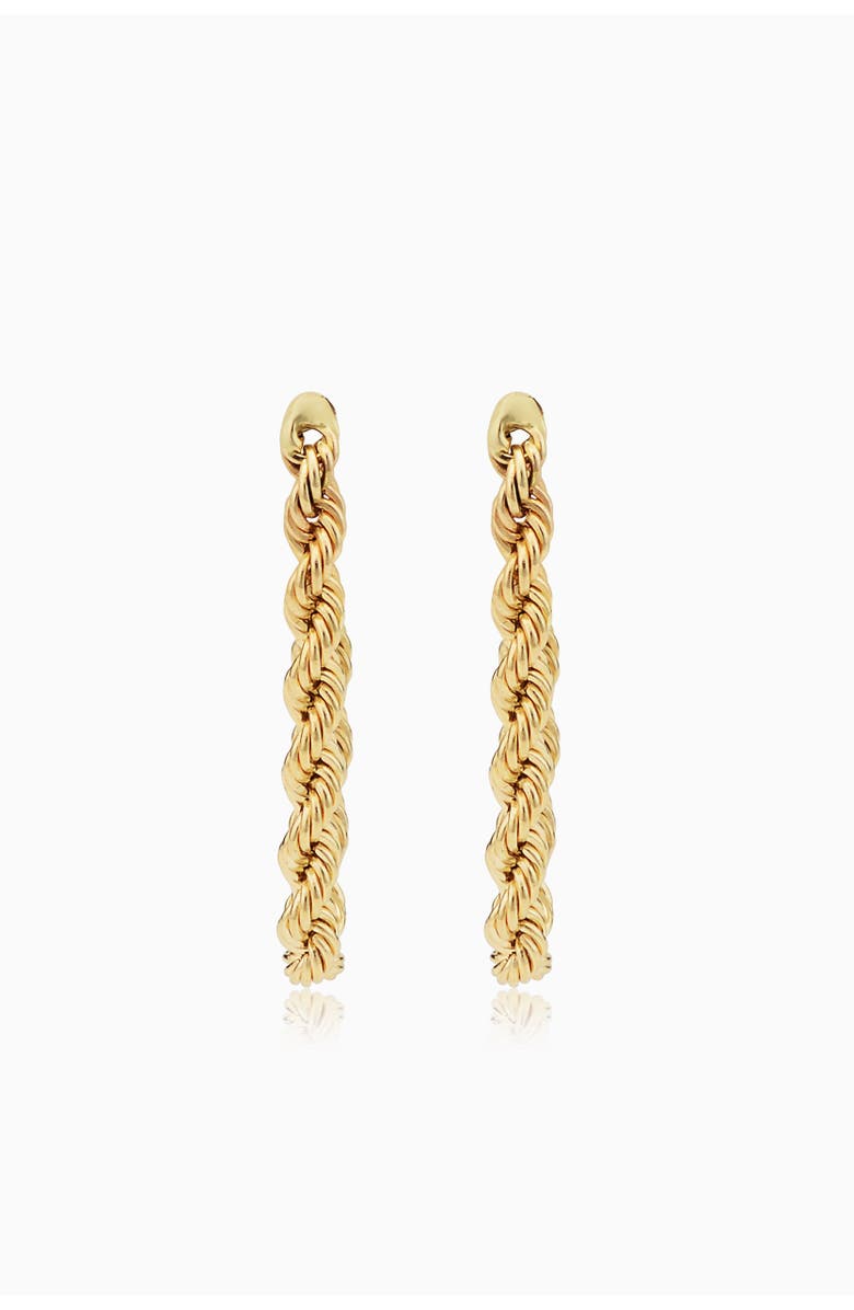 Oradina 14K Yellow Gold Roman Rope Drop Earrings, Alternate, color, Yellow Gold