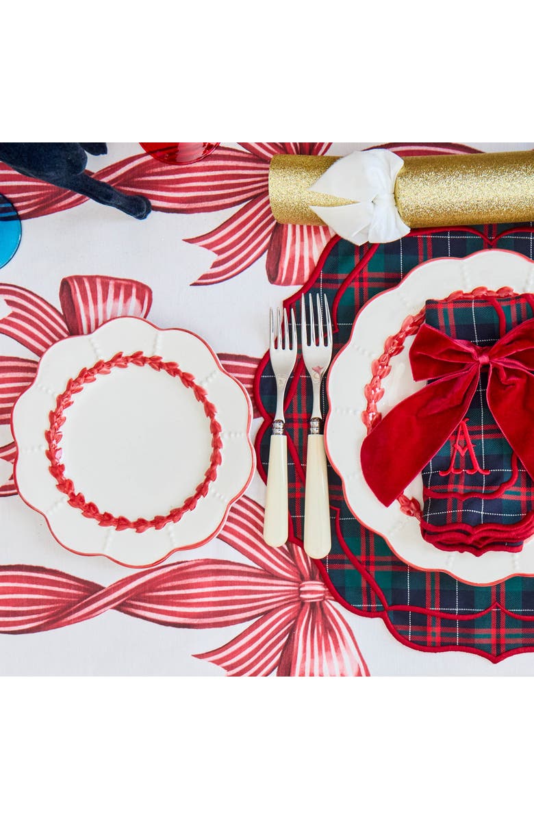 Mrs. Alice Red Laurel Starter Plate, Alternate, color, Red