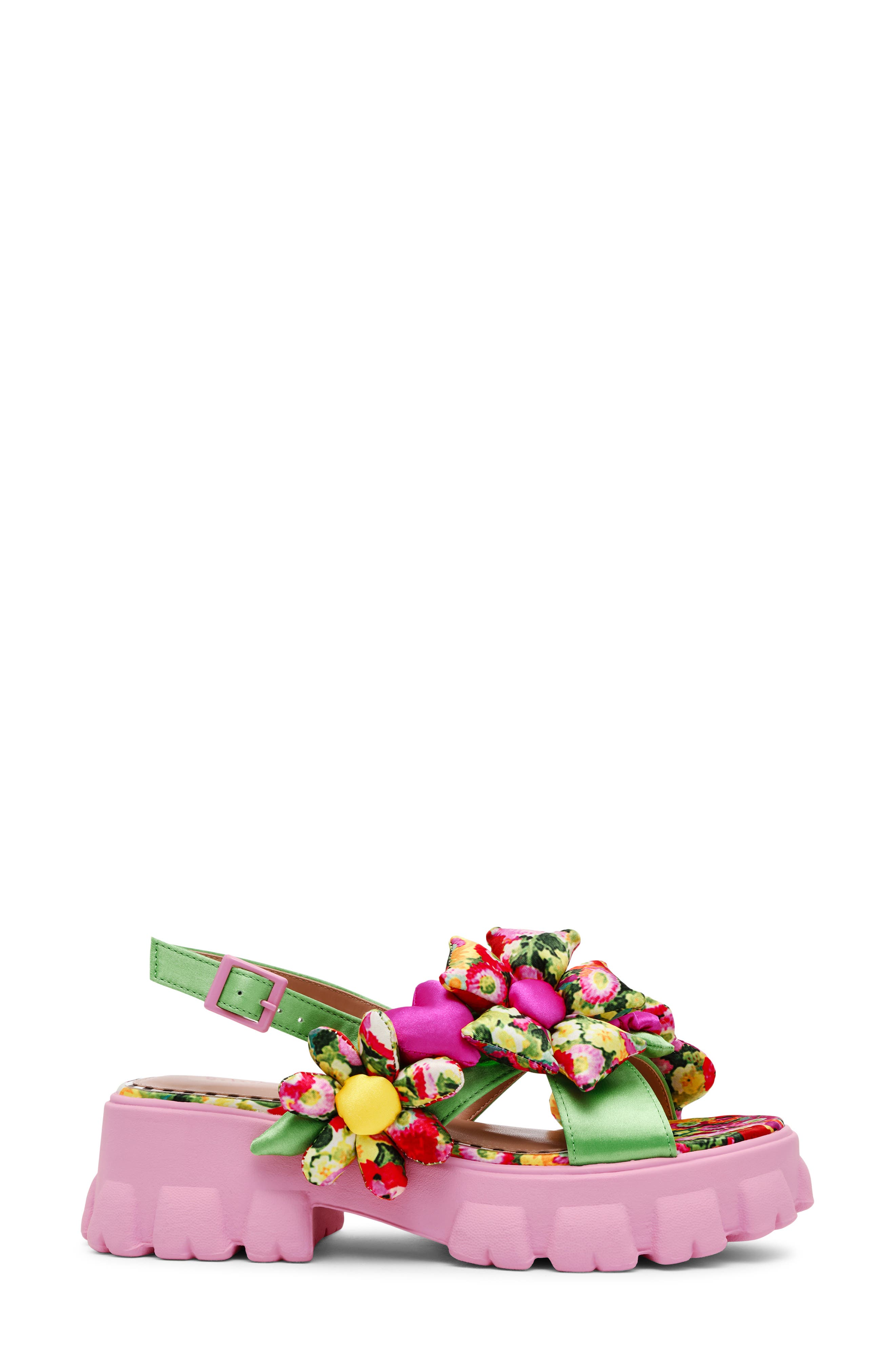 Betsey Johnson Jeromy Platform Sandal, Alternate, color, Green Floral Multi