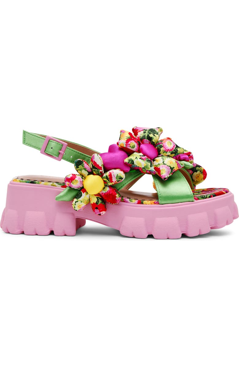Betsey Johnson Jeromy Platform Sandal, Alternate, color, Green Floral Multi