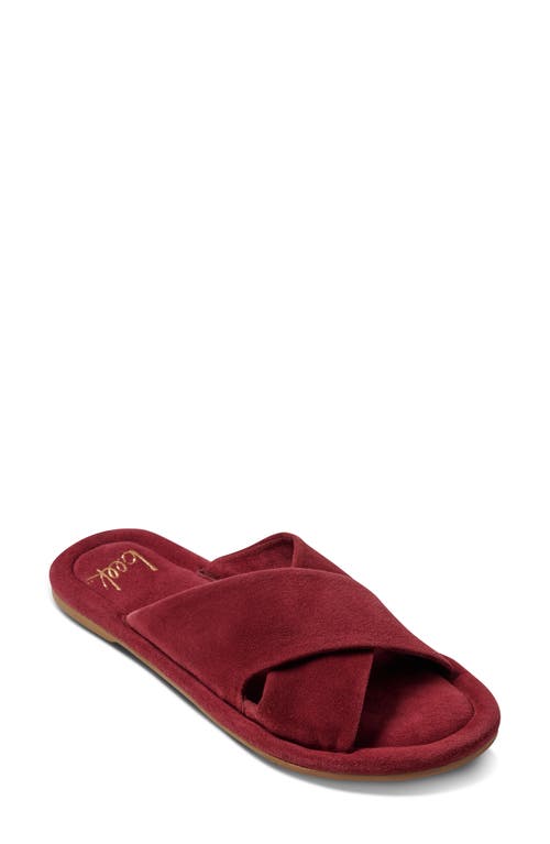 Beek Myna Crossover Strap Slide Sandal In Port