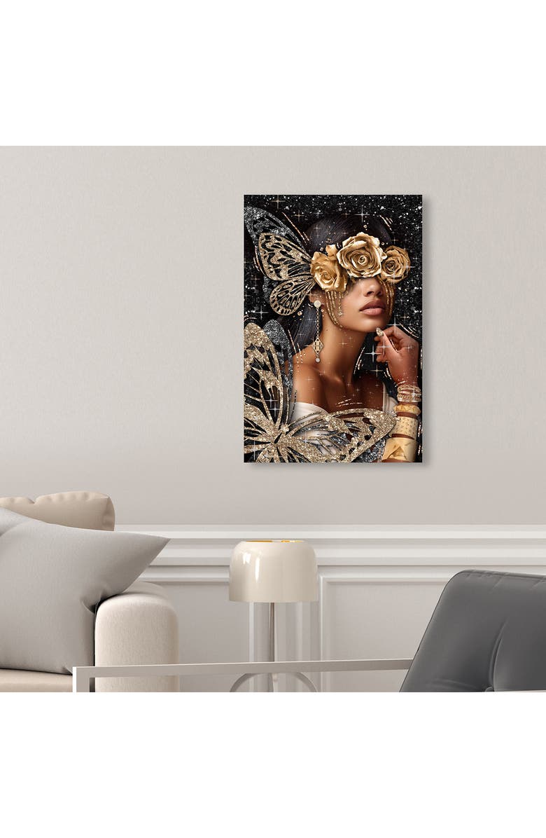 Wynwood Studio Golden Butterfly Goddess Canvas Wall Art, Alternate, color, Gold