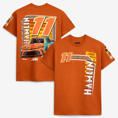 Men's Joe Gibbs Racing Team Collection  Orange Denny Hamlin #11 Bob's Discount Furniture T-Shirt