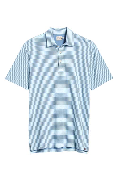 Faherty Retreat Stripe Polo In Aqua Springs Stripe