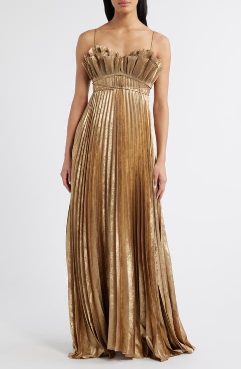 Sanna Pleated Sleeveless Gown