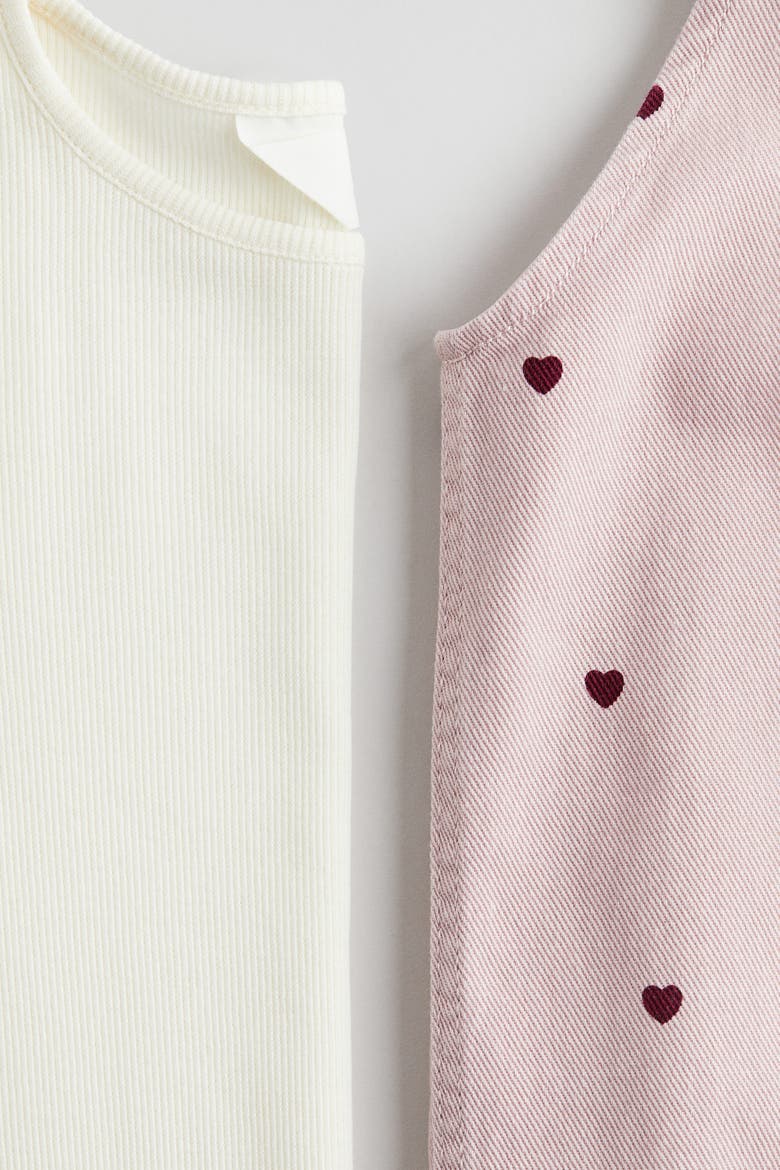 2-piece Dress And Top Set, Alternate, color, Pink/hearts