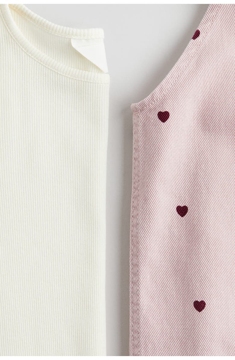 H&M 2-piece Dress And Top Set, Alternate, color, Pink/Hearts