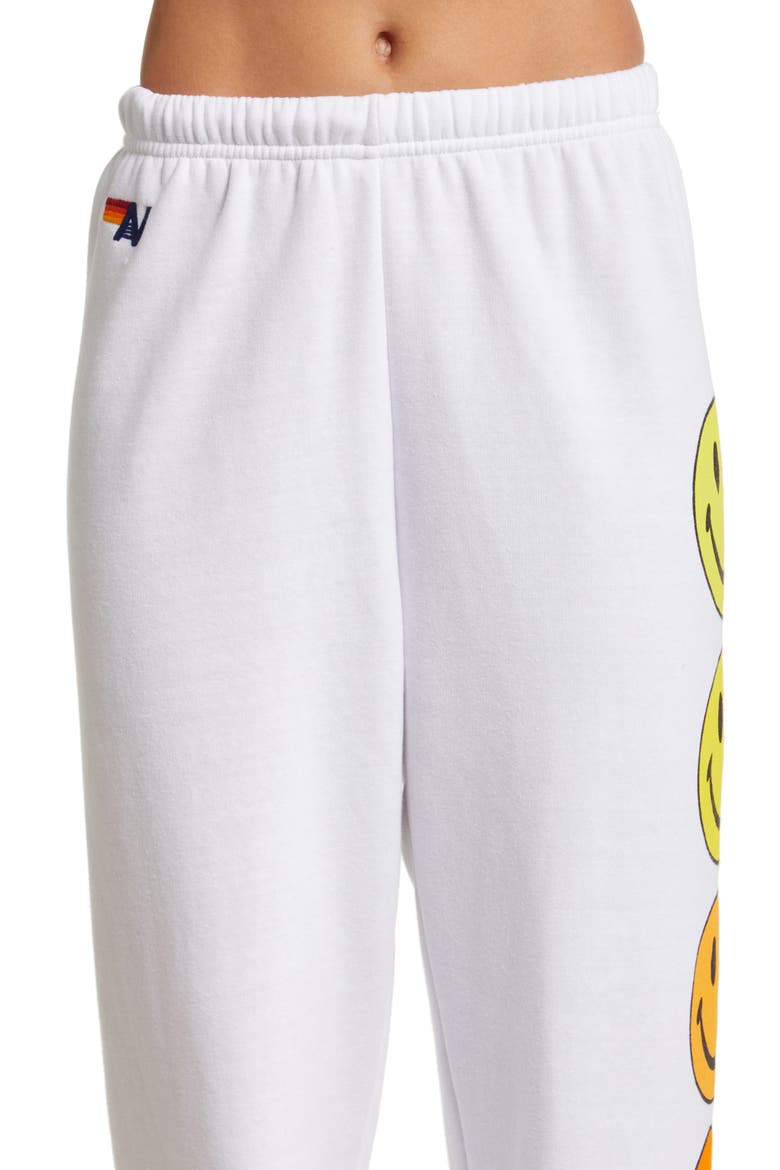 Smiley Sunset Sweatpants, Alternate, color, WHITE