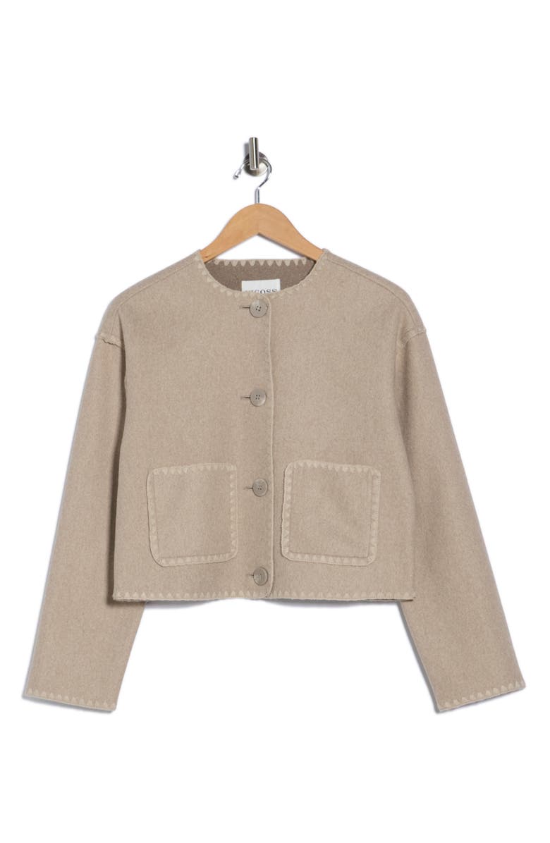 Vigoss Contrast Stitch Jacket, Alternate, color, Oatmeal