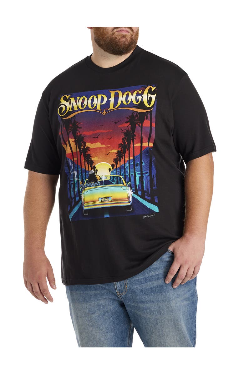 True Nation by DXL Big & Tall Snoop California Cruise Graphic Tee, Main, color, Black