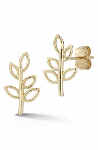 Ember Fine Jewelry Cutout Leaf Stud Earrings