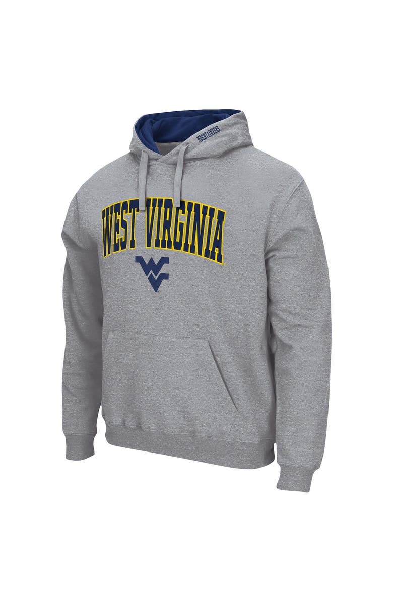 COLOSSEUM Men's Colosseum Heather Gray West Virginia Mountaineers Arch & Logo 3.0 Pullover Hoodie, Alternate, color, Heather Gray