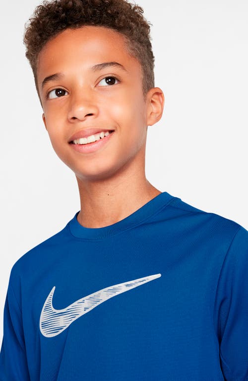 Nike Kids' Dri-fit Trophy23 Graphic T-shirt In Blue
