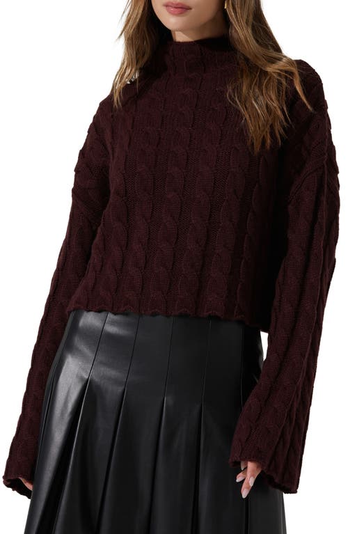 Astr The Label Sloan Cable Stitch Sweater In Animal Print