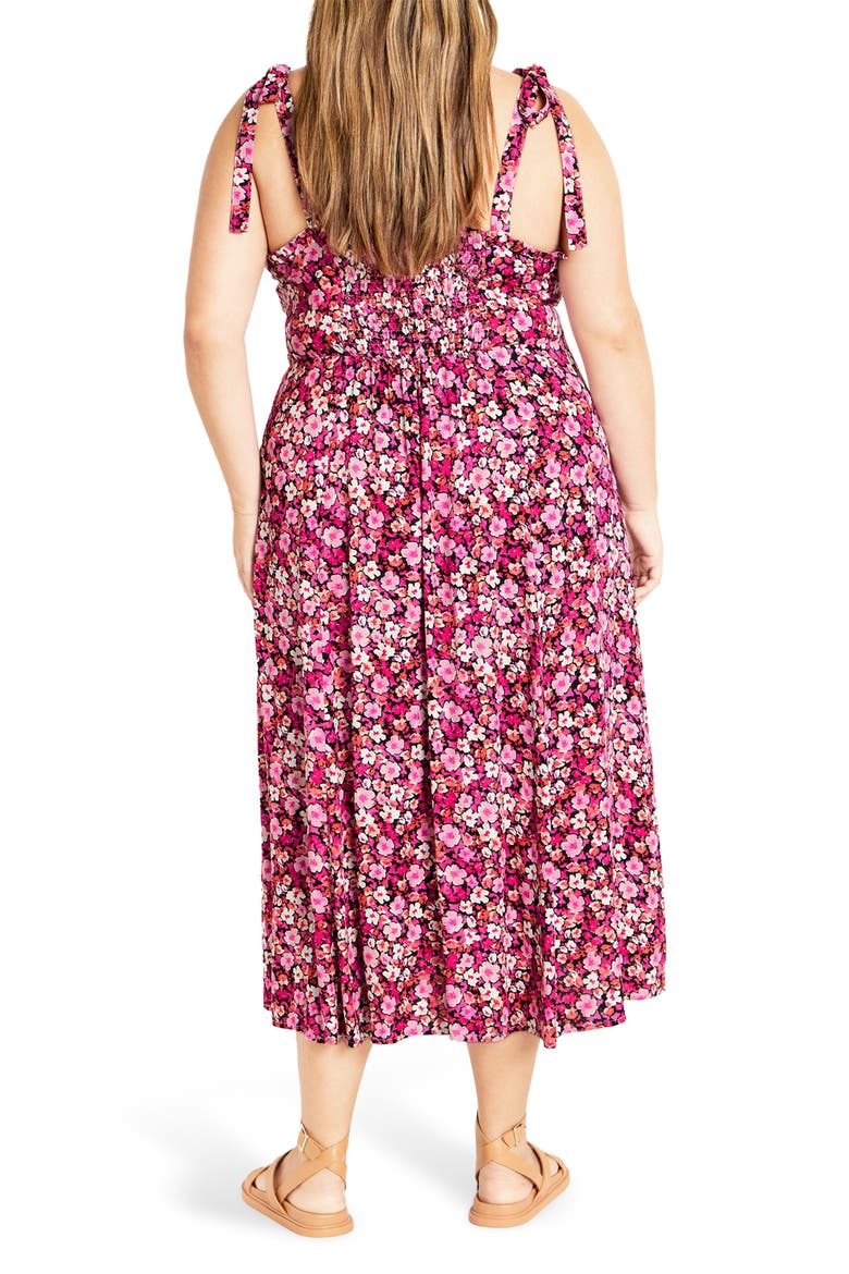 Tamara Floral Tie Strap Midi Sundress, Alternate, color, DITSY FLORAL