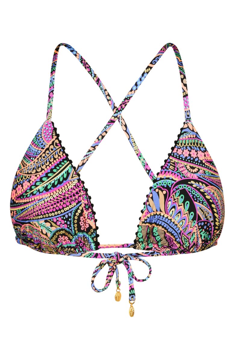 Sunshine 79 Disco Triangle Bikini Top, Alternate, color, Purple Multi
