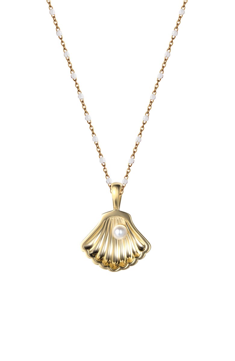 Awe Inspired Freshwater Pearl Shell Pendant Necklace, Main, color,