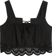 Rails Blythe Tie Front Cotton Crop Top