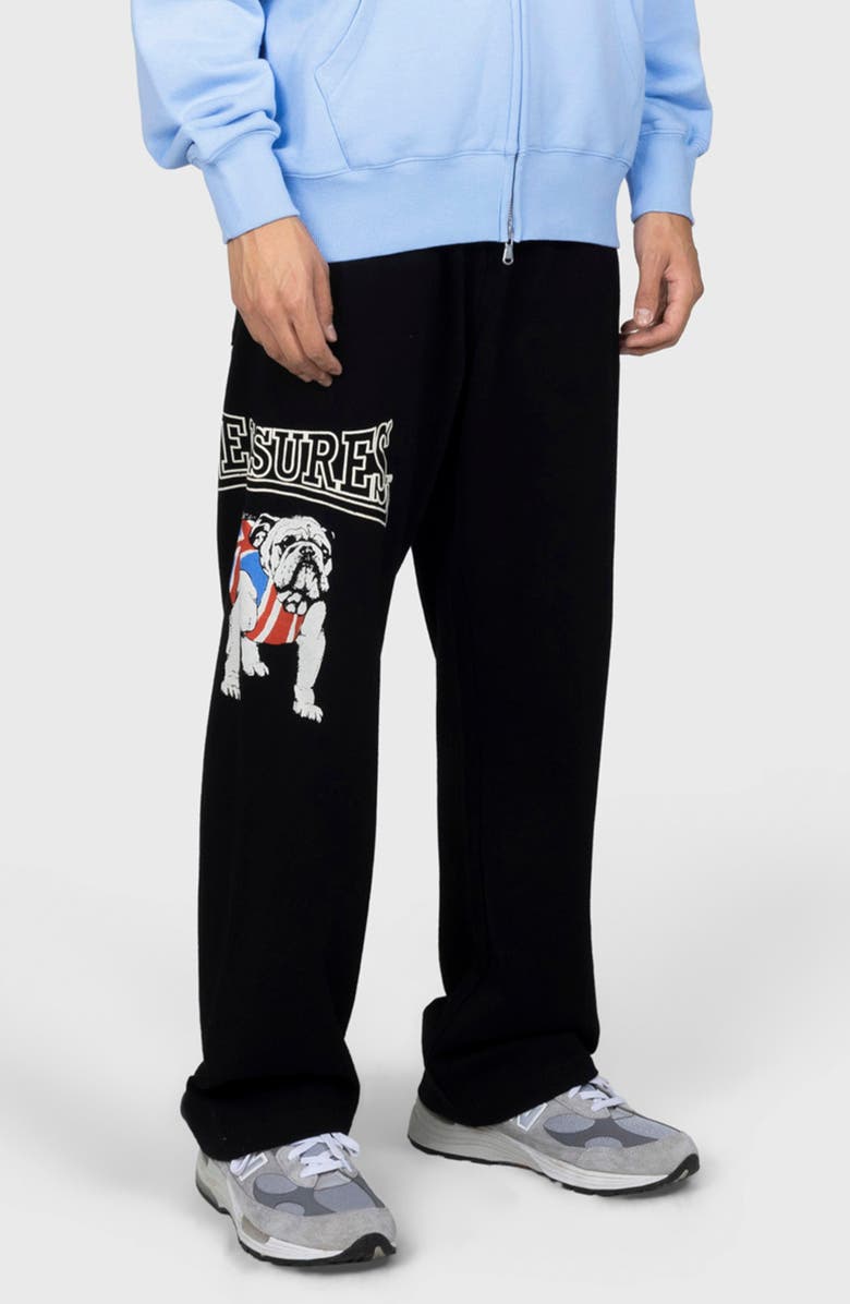 PLEASURES Bulldog Cotton Sweatpants, Alternate, color, Black