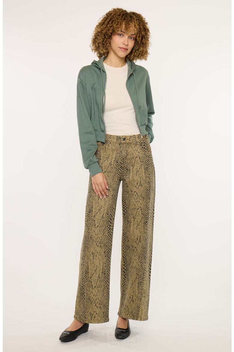 Juno Low Slung Baggy Wide Leg Pants, Main, color, Python Print