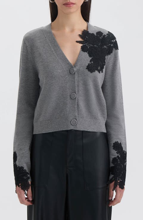 Floral Appliqué Cardigan