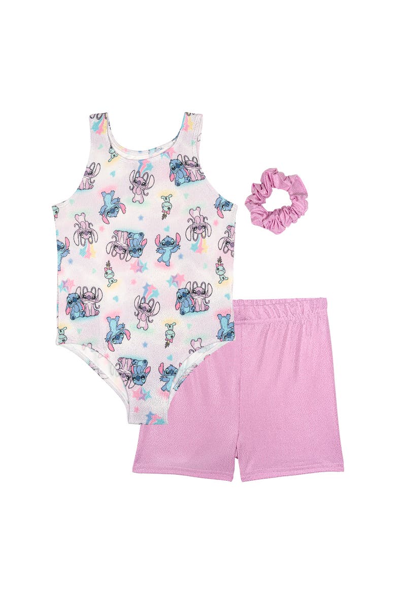 Lilo & Stitch Gymnastics Leotard and Shorts Set, Main, color, Pastel Stitch Angel