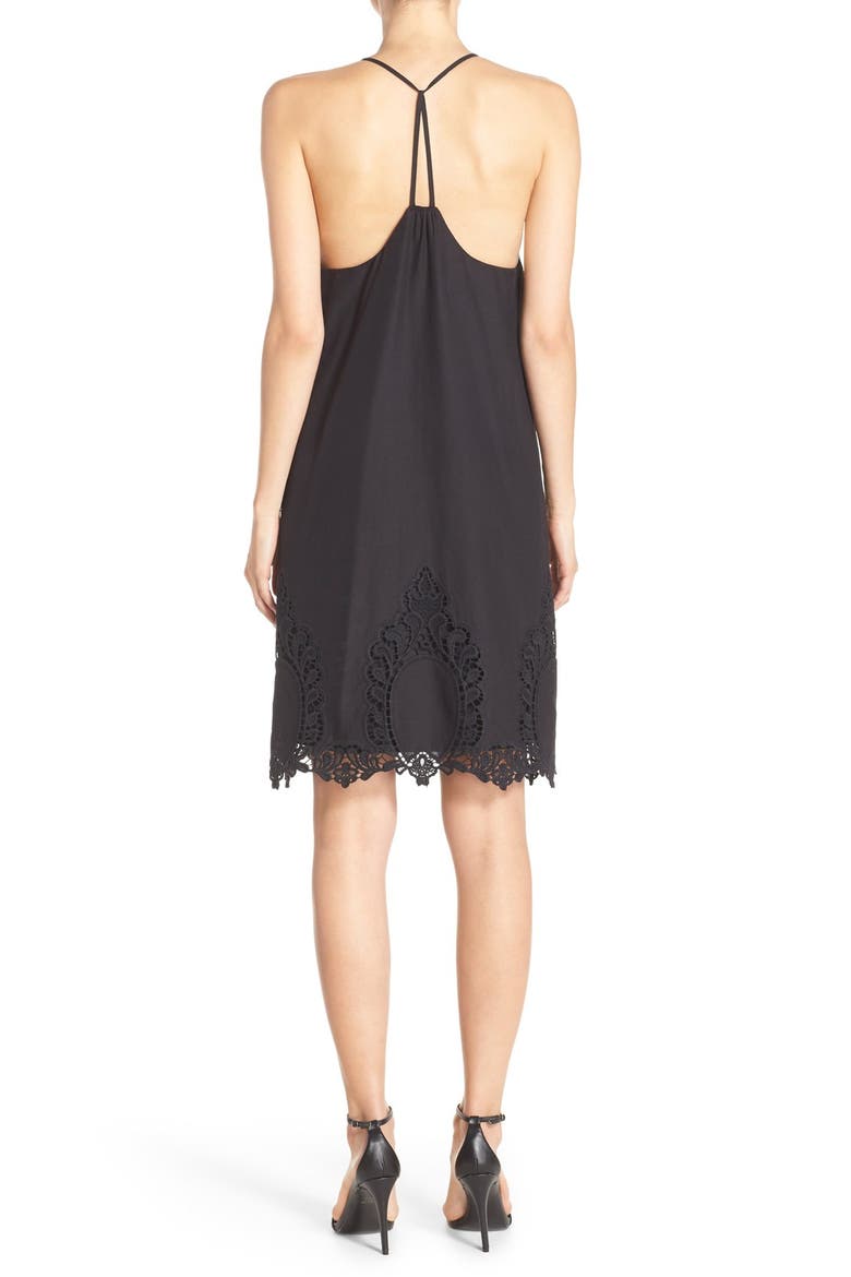 Embroidered Hem Cotton Shift Dress (Nordstrom Exclusive), Alternate, color, BLACK