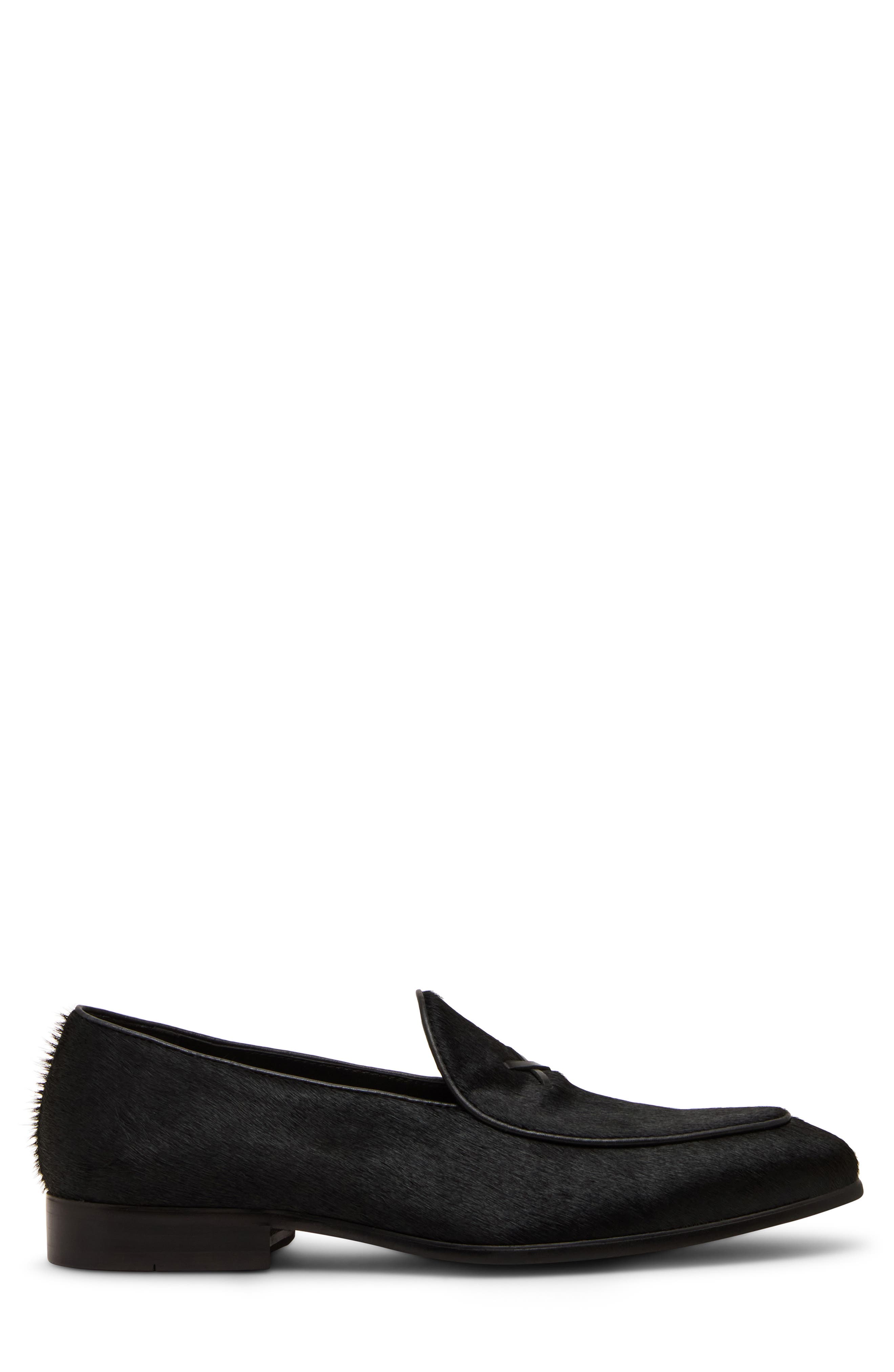 Steve Madden Lanette Genuine Calf Hair Loafer, Alternate, color, Black