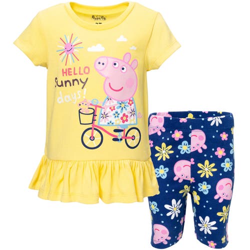 Peppa Pig T-Shirt & Bike Shorts Set in Yellow /Blue  product
