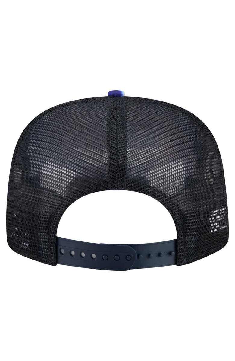 New Era Men's New Era Navy Atlanta Braves Adventure Pattern Golfer Trucker Snapback Hat, Alternate, color, 