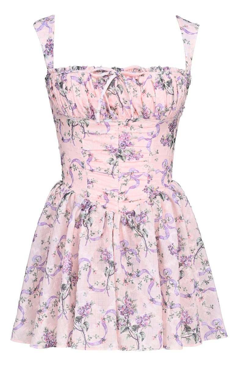 HOUSE OF CB Ophelia Floral Fit & Flare Romper, Alternate, color, Rose Print