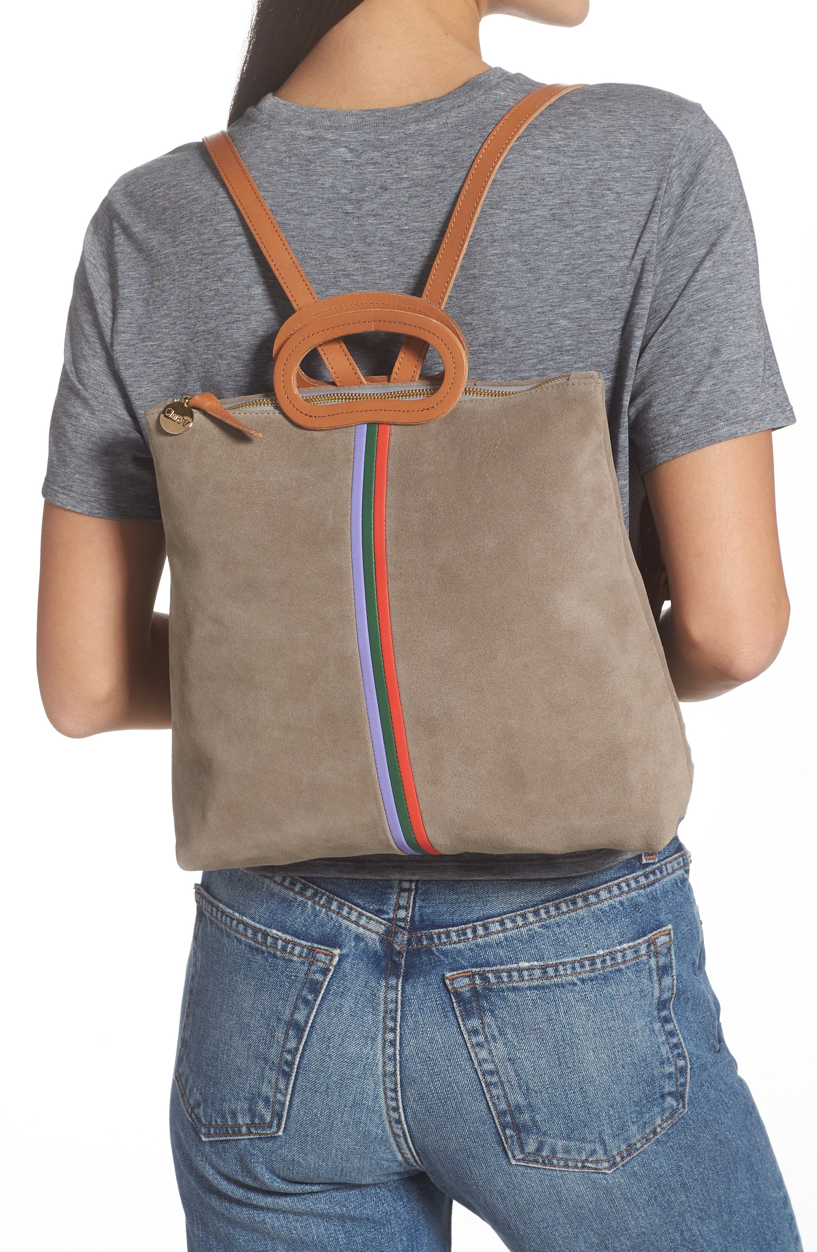 Clare V. Marcelle Suede Backpack, Alternate, color, 