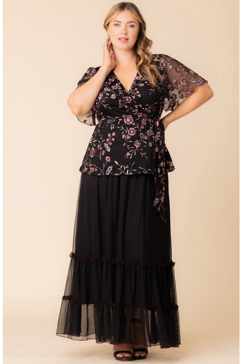 Rosalie Embroidery Wrap Top, Alternate, color, MOONLIT GARDEN