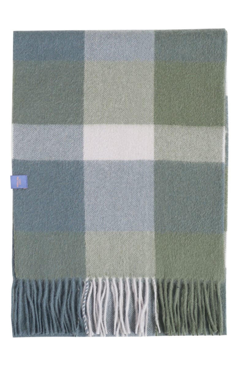 Lost Pattern Plaid Cashmere Scarf, Alternate, color, Green