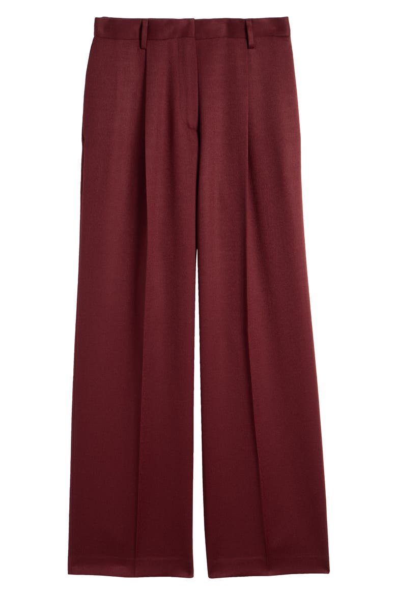 Portias Pleated Wool Pants, Alternate, color, BRIQUE