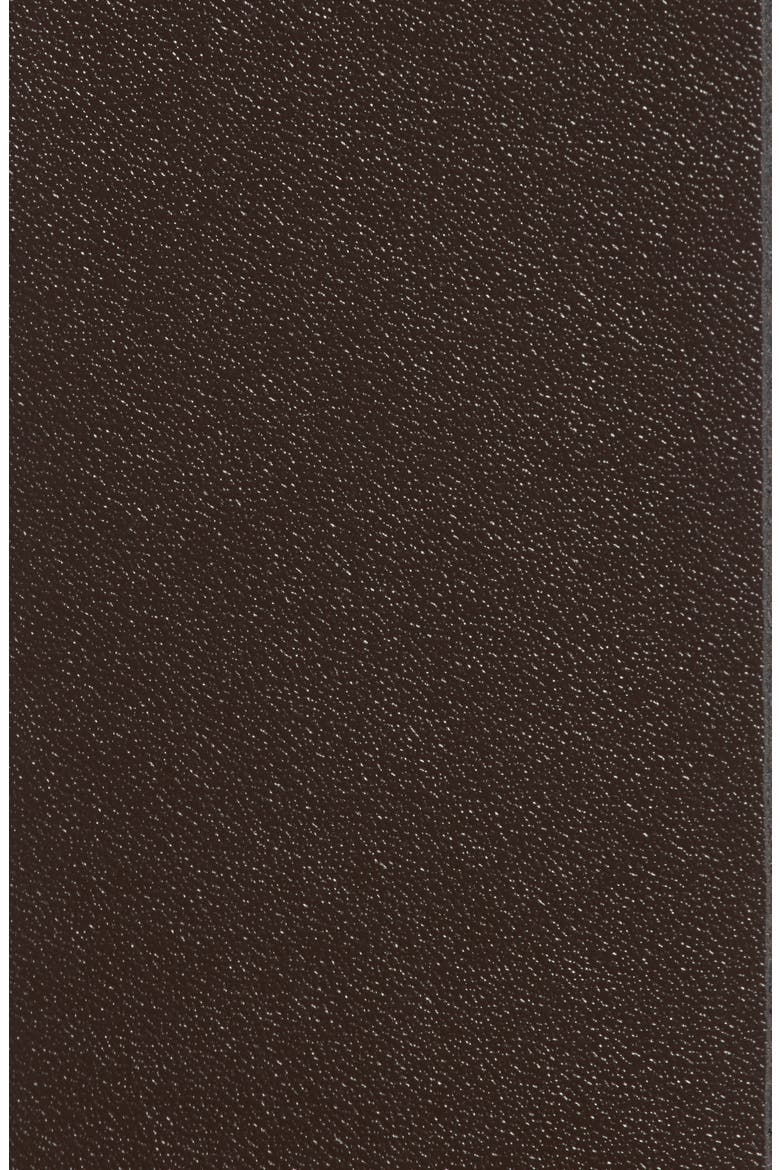 Double B Feather Edge Leather Belt, Alternate, color, DARK BROWN