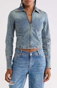 Free People Sammy Zip Denim Top