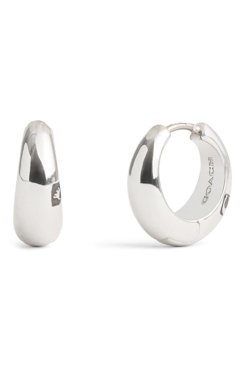 Hallmark Tubular Hoop Earrings, Main, color, RHODIUM