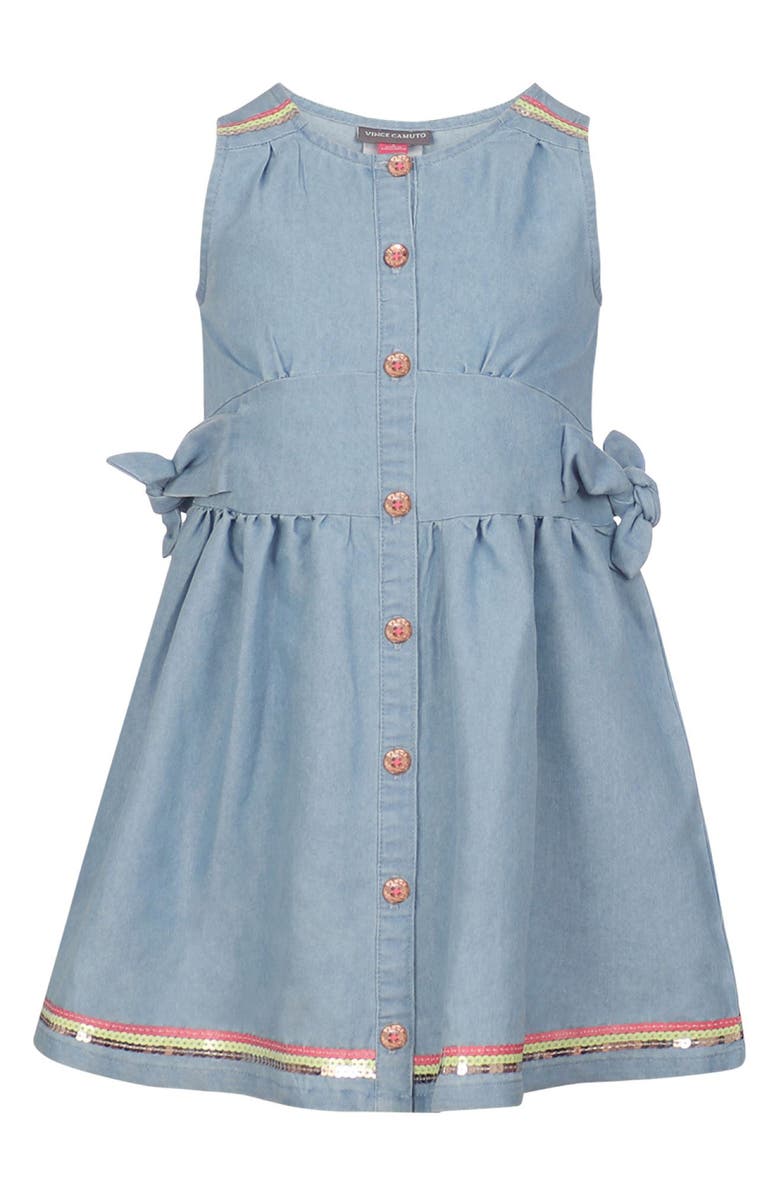 Vince Camuto Kids' Button Chambray Dress, Main, color, 