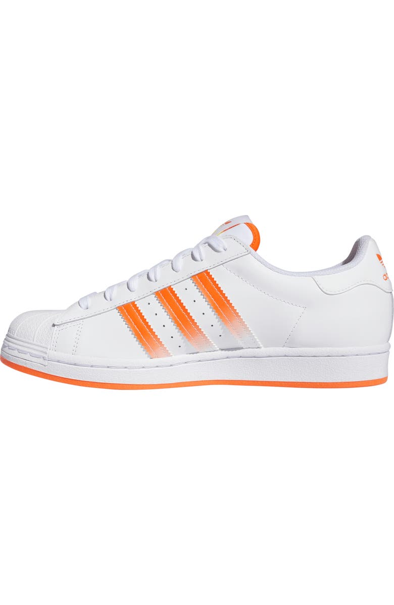 adidas Superstar Sneaker, Alternate, color, Ftwr White/ Impact Orange