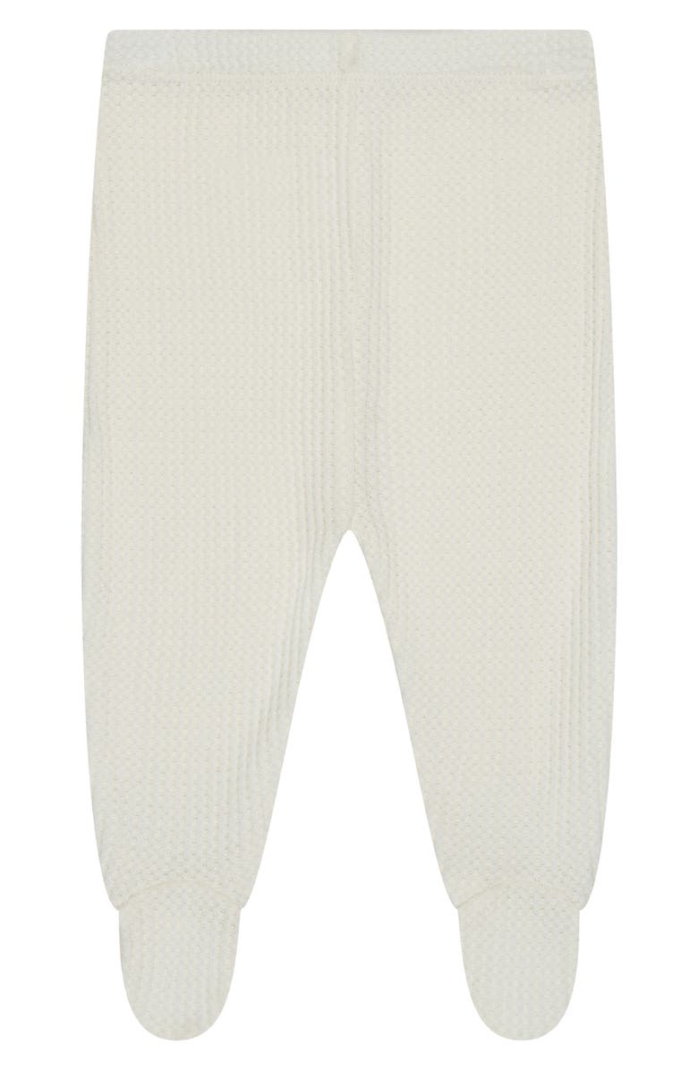 MORI Waffle Knit Snap-Up Top & Footed Leggings Set, Alternate, color, 