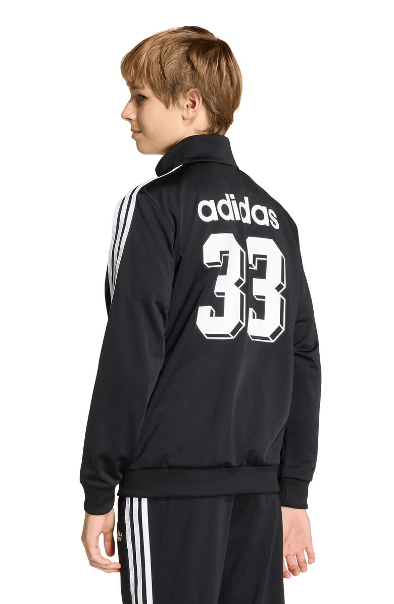 adidas Originals x Disney Kids' Firebird Track Jacket, Alternate, color, Black/ White